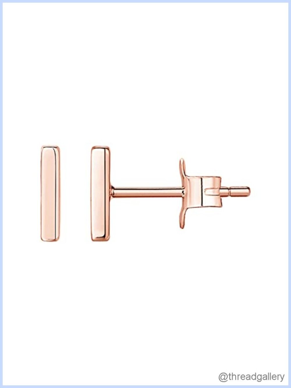 14K Gold Plated Dainty Bar Stud Earrings Minimalist Hypoallergenic Everyday